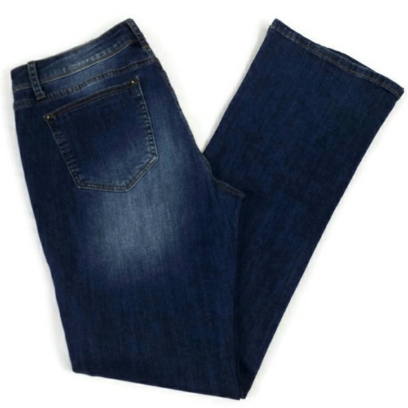 Grace In LA Dark Wash Mid-Rise Easy Fit Bootcut Denim Jeans Womens Size 33 - Picture 6 of 12